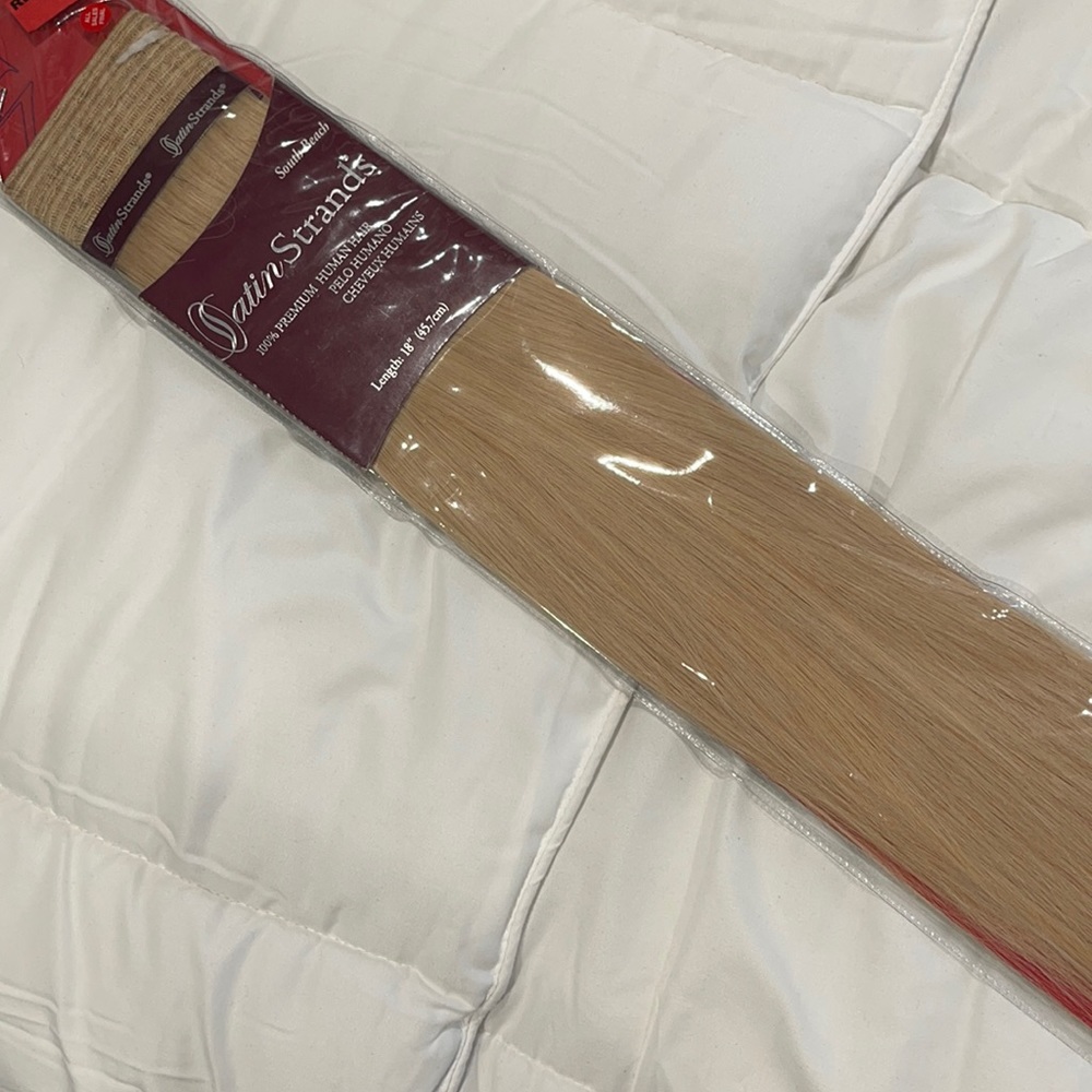 100% premium human hair extensions 18”